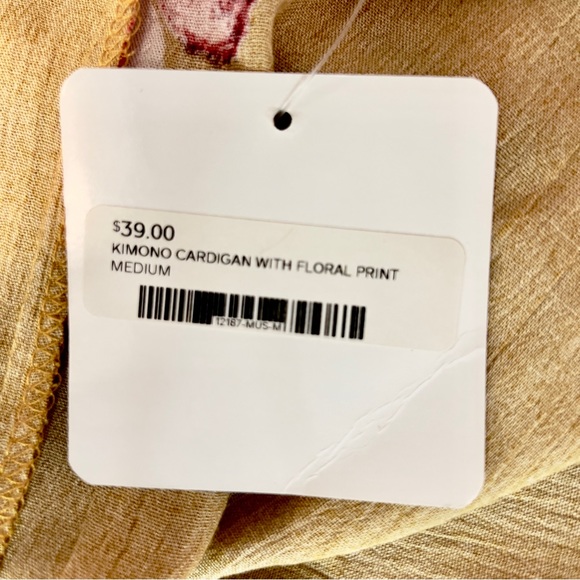 NWT* INFINITY RAINE Kimono Cardigan w/ Floral Print - Picture 10 of 13